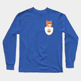 A cute kitten inside a pocket the perfect gift for cat lover Long Sleeve T-Shirt